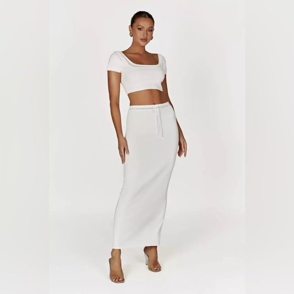 ❤️MESHKI Penelope Pointelle Knit Crop Top - Picture 4 of 4